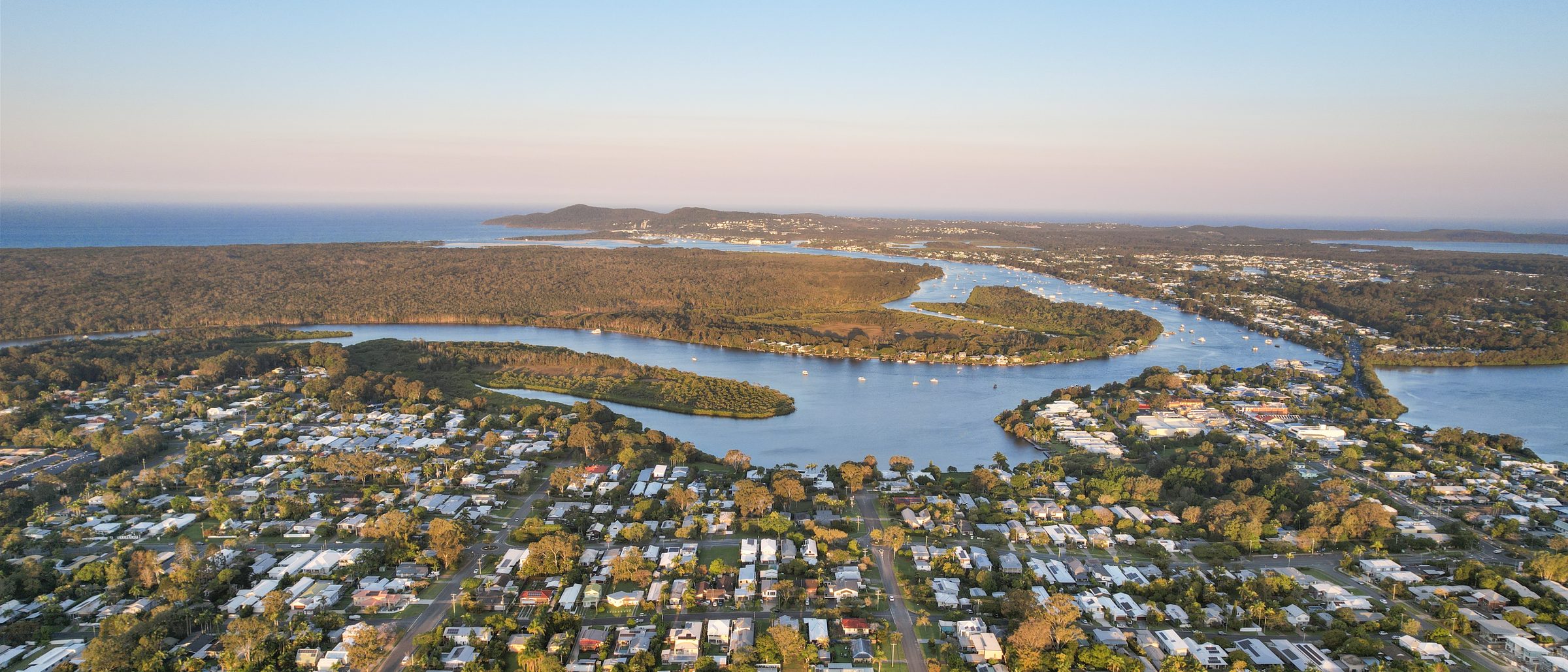 71 Werin Street · oblique aerial view at golden hour